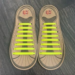 Waterproof Silicone No-Tie Shoelaces Bright Yellow Adult Size